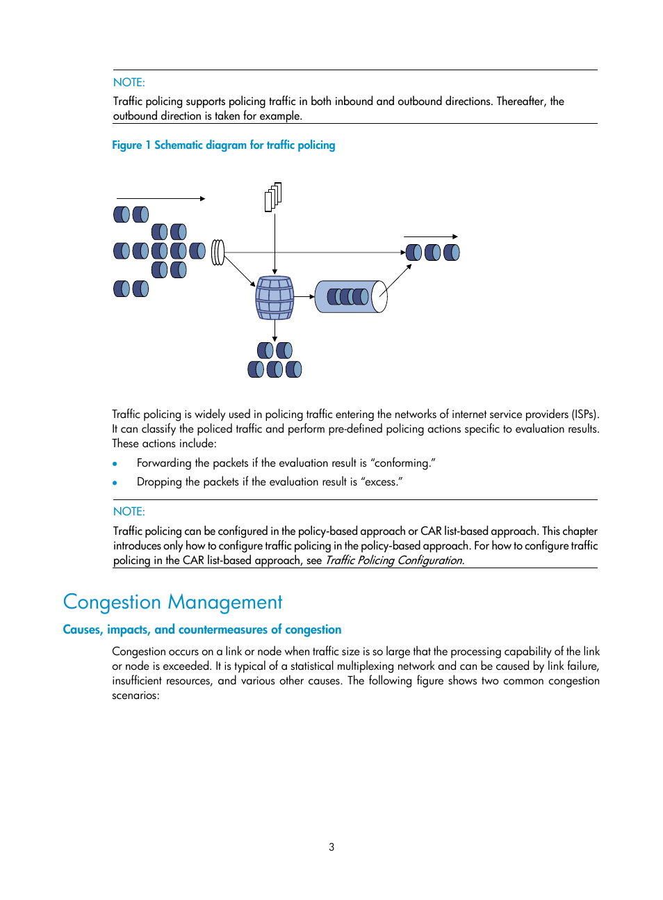 Congestion management, Causes, impacts, and countermeasures of congestion | H3C Technologies H3C SecPath F1000-E User Manual | Page 511 / 938