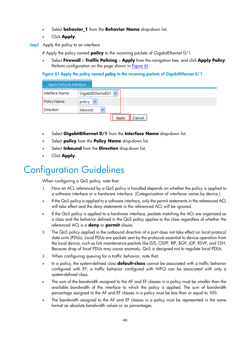 Configuration guidelines | H3C Technologies H3C SecPath F1000-E User Manual | Page 554 / 938
