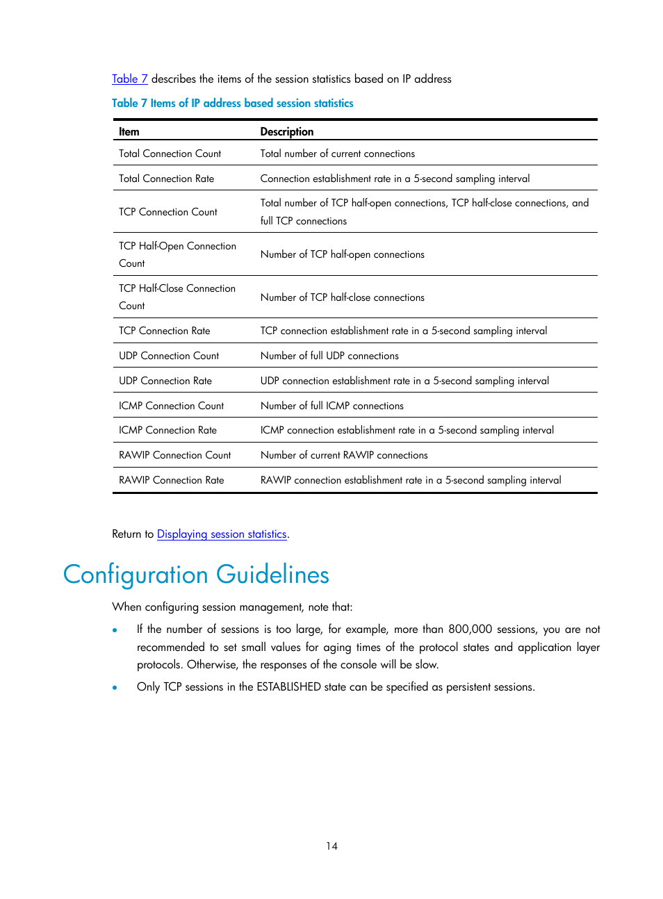 Configuration guidelines, Table 5 | H3C Technologies H3C SecPath F1000-E User Manual | Page 578 / 938