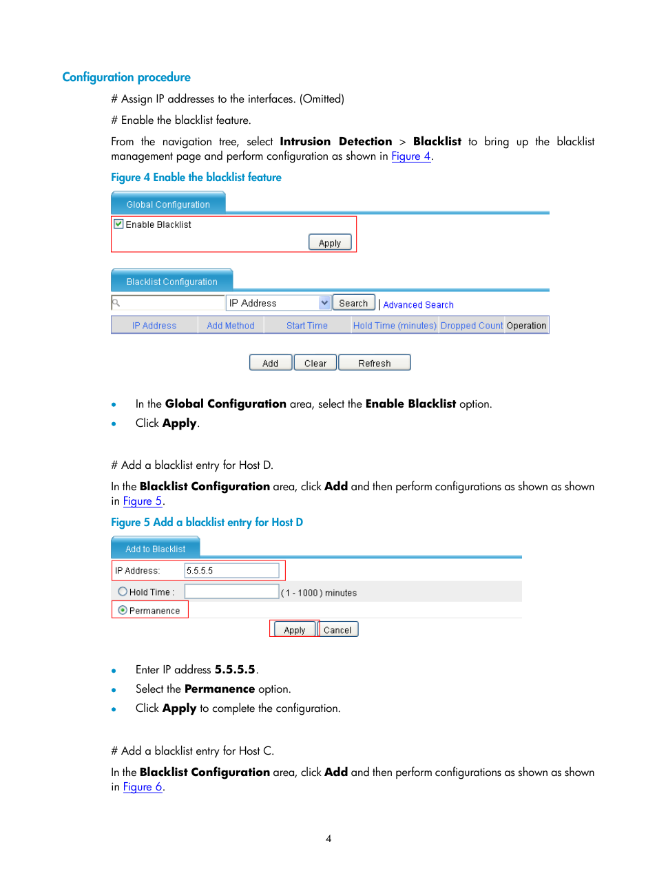 Configuration procedure | H3C Technologies H3C SecPath F1000-E User Manual | Page 613 / 938