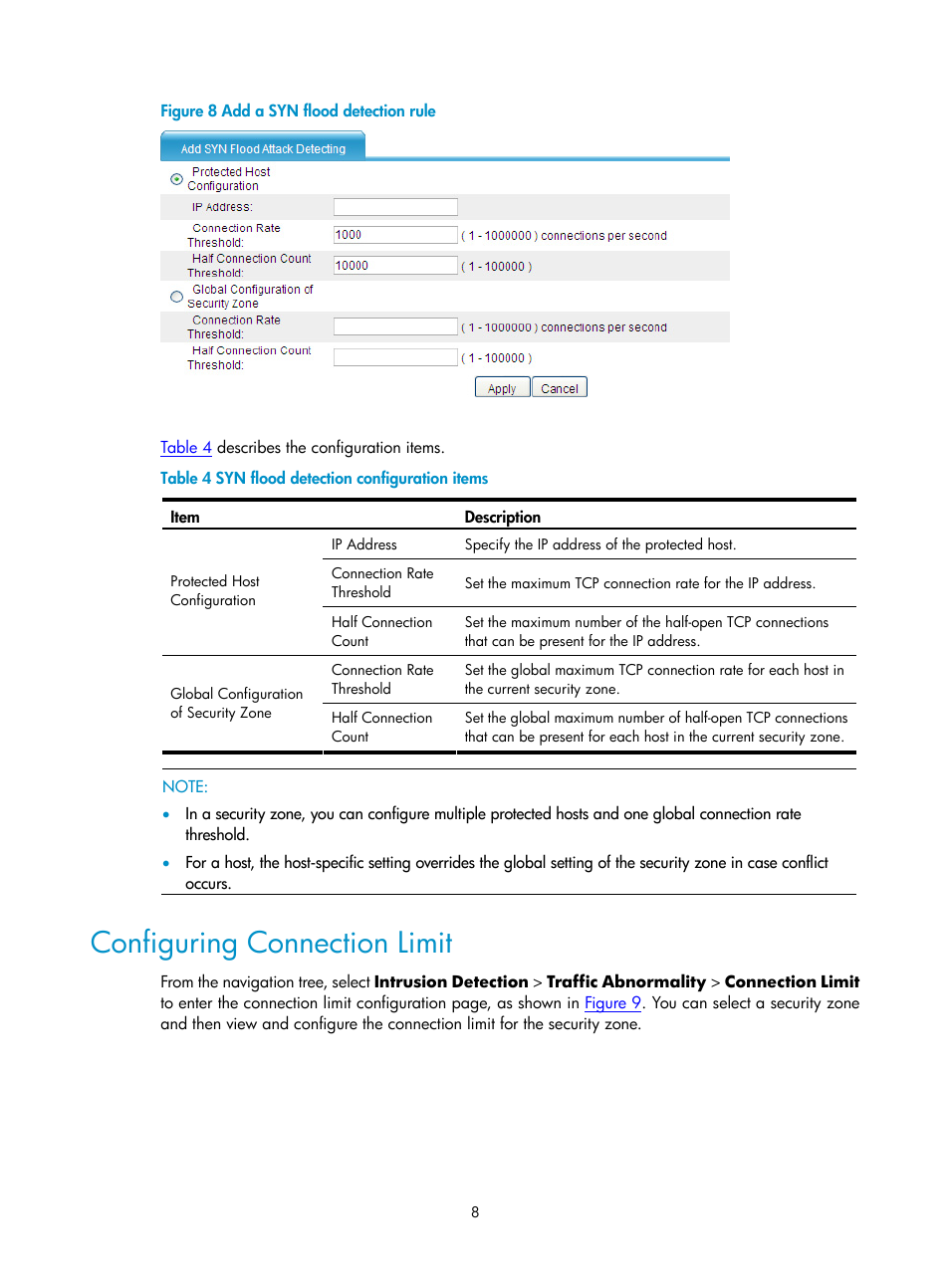 Configuring connection limit, Figure 8 | H3C Technologies H3C SecPath F1000-E User Manual | Page 628 / 938