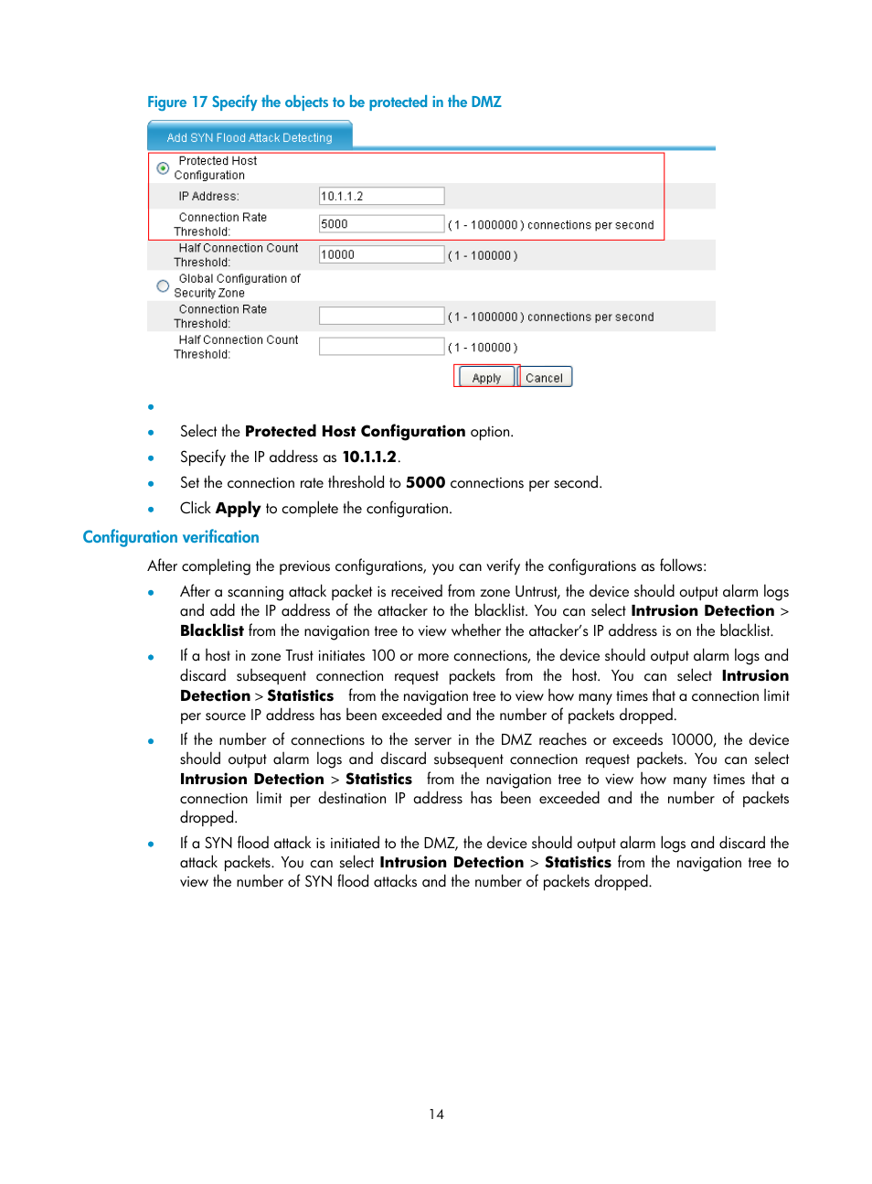 Configuration verification | H3C Technologies H3C SecPath F1000-E User Manual | Page 634 / 938