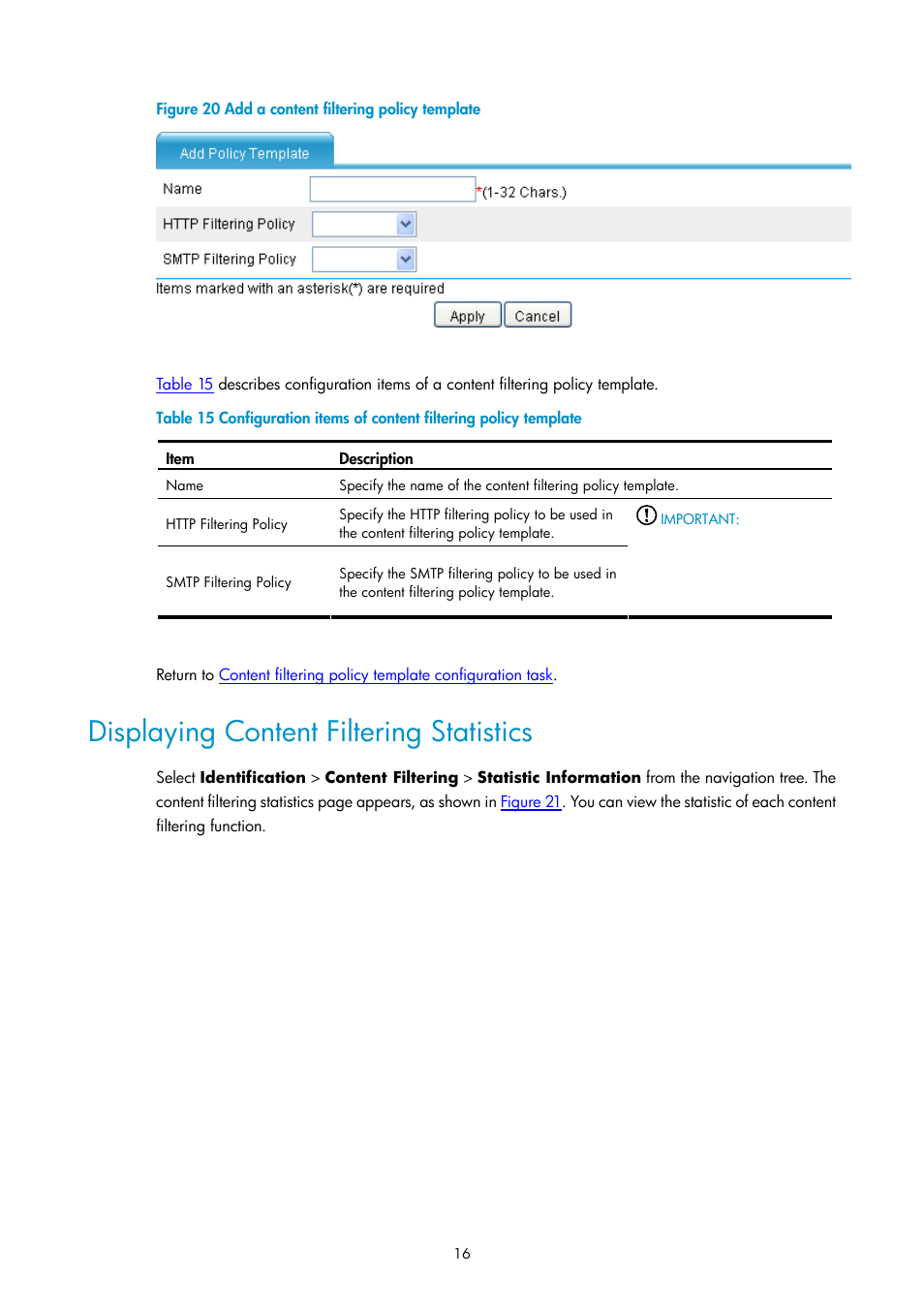 Displaying content filtering statistics, Figure 20 | H3C Technologies H3C SecPath F1000-E User Manual | Page 686 / 938