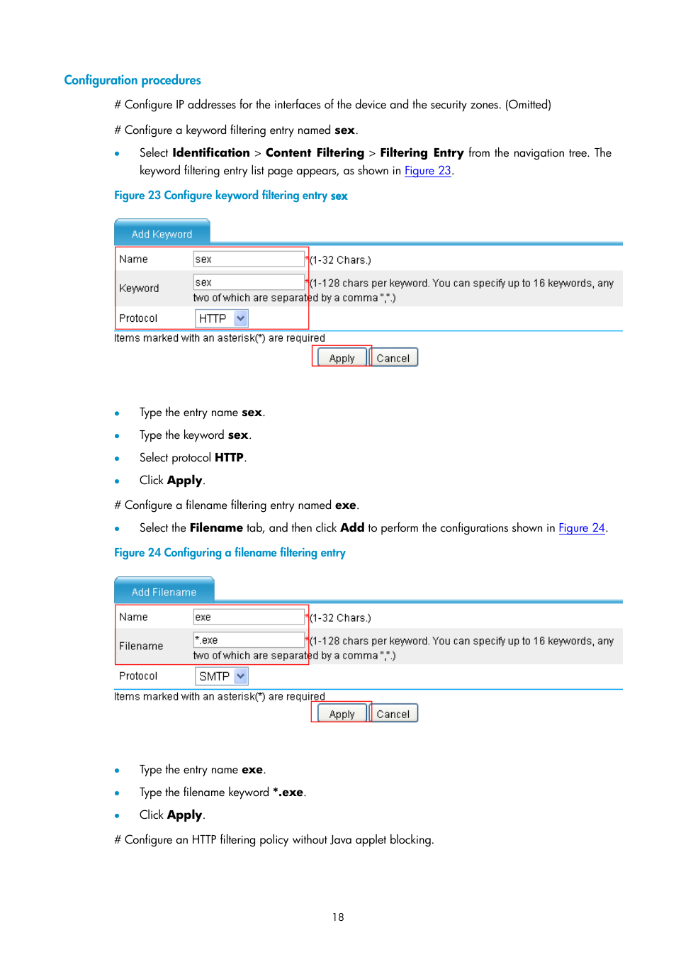 Configuration procedures | H3C Technologies H3C SecPath F1000-E User Manual | Page 688 / 938
