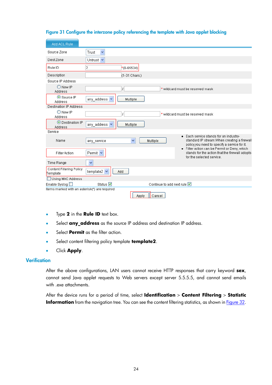 Verification | H3C Technologies H3C SecPath F1000-E User Manual | Page 694 / 938