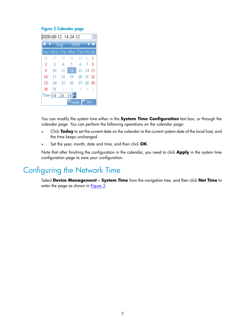 Configuring the network time, Figure 2 | H3C Technologies H3C SecPath F1000-E User Manual | Page 74 / 938