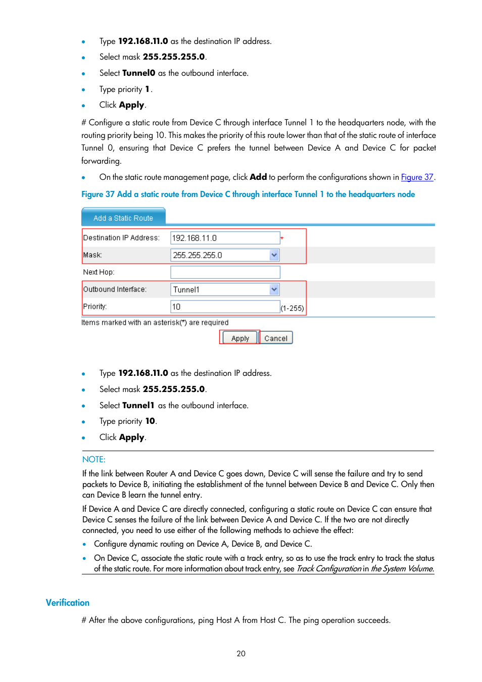 Verification | H3C Technologies H3C SecPath F1000-E User Manual | Page 766 / 938