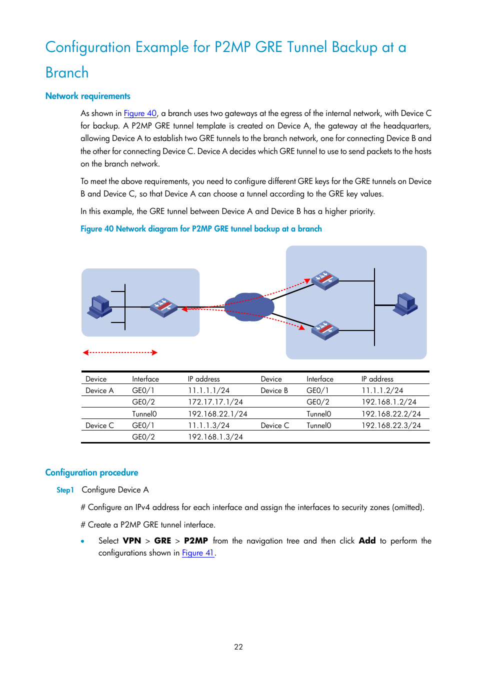 Network requirements, Configuration procedure | H3C Technologies H3C SecPath F1000-E User Manual | Page 768 / 938