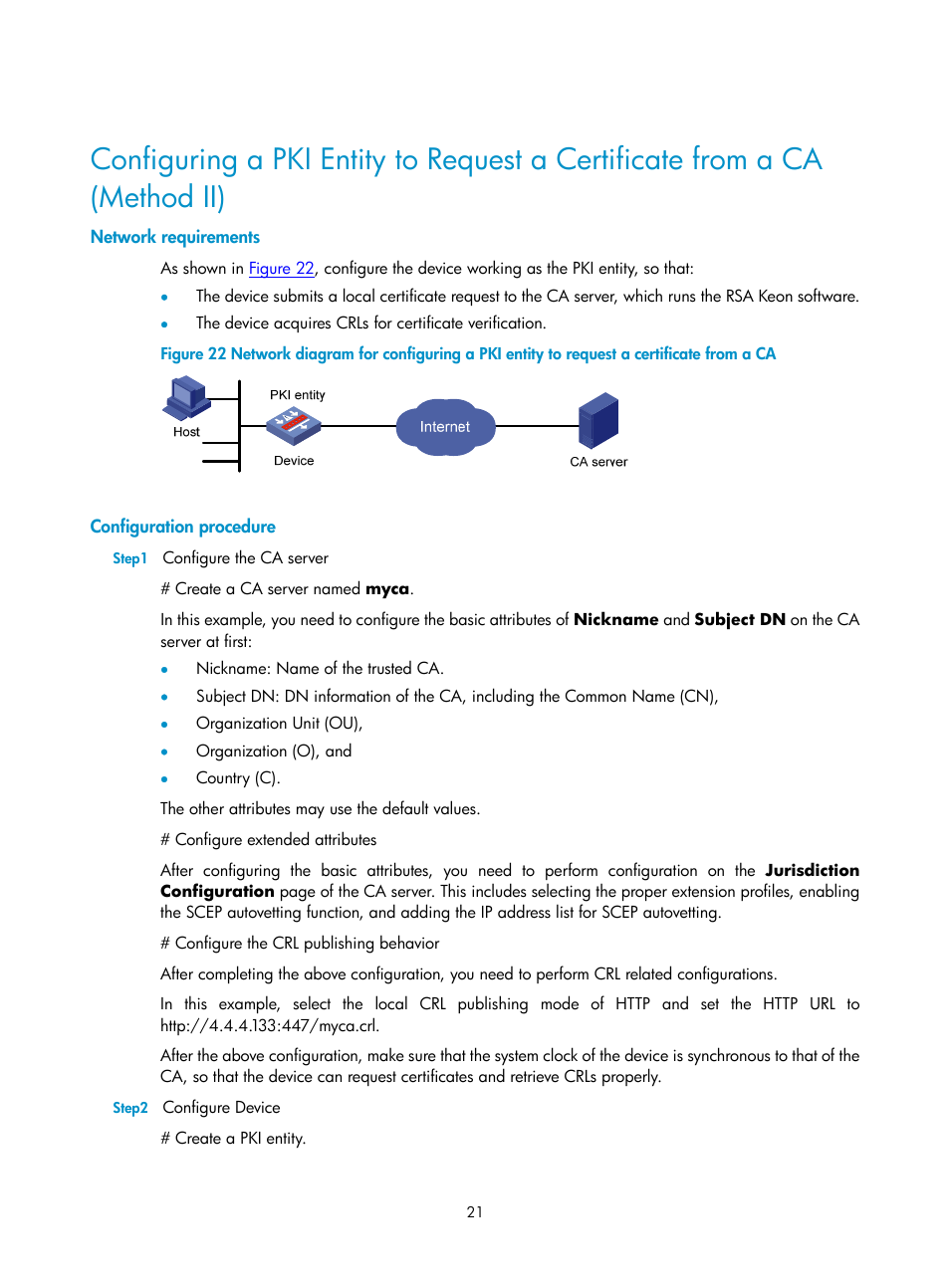 Network requirements, Configuration procedure | H3C Technologies H3C SecPath F1000-E User Manual | Page 795 / 938