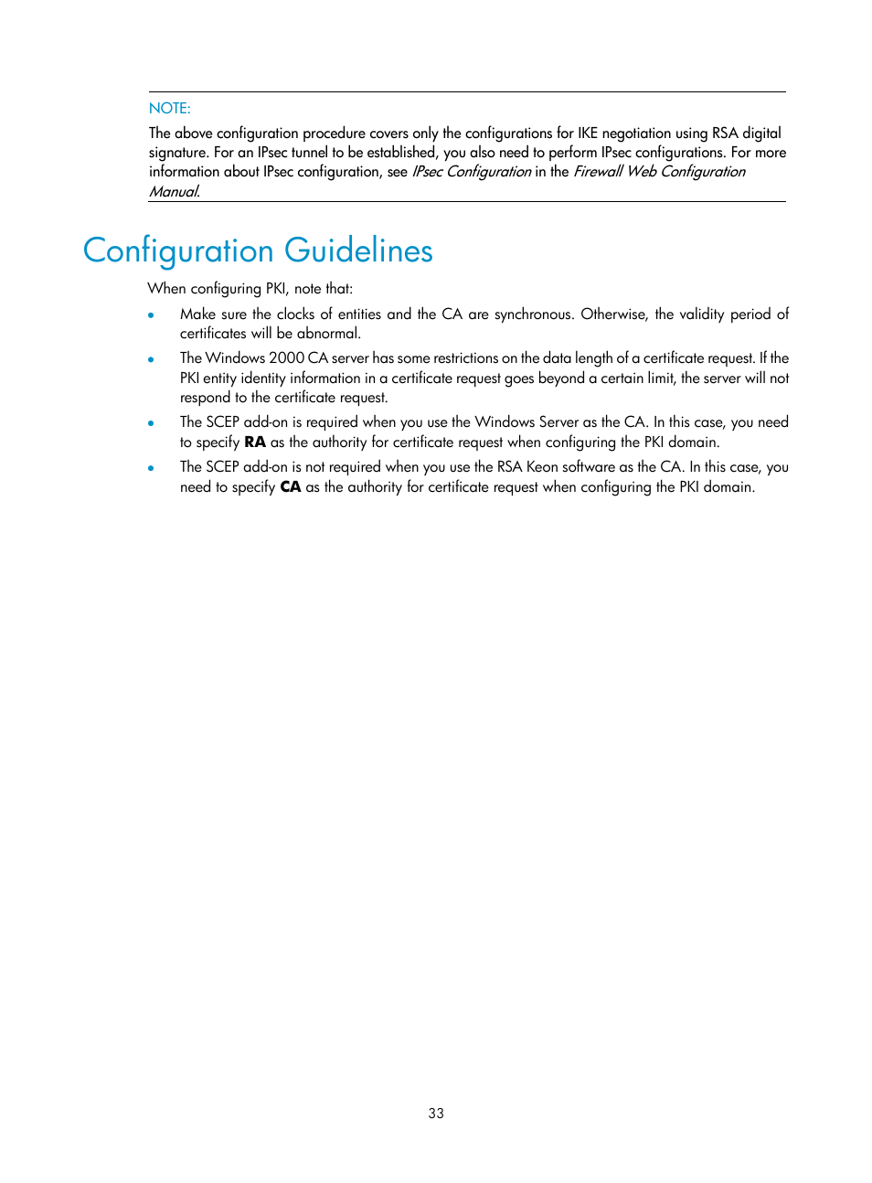 Configuration guidelines | H3C Technologies H3C SecPath F1000-E User Manual | Page 807 / 938