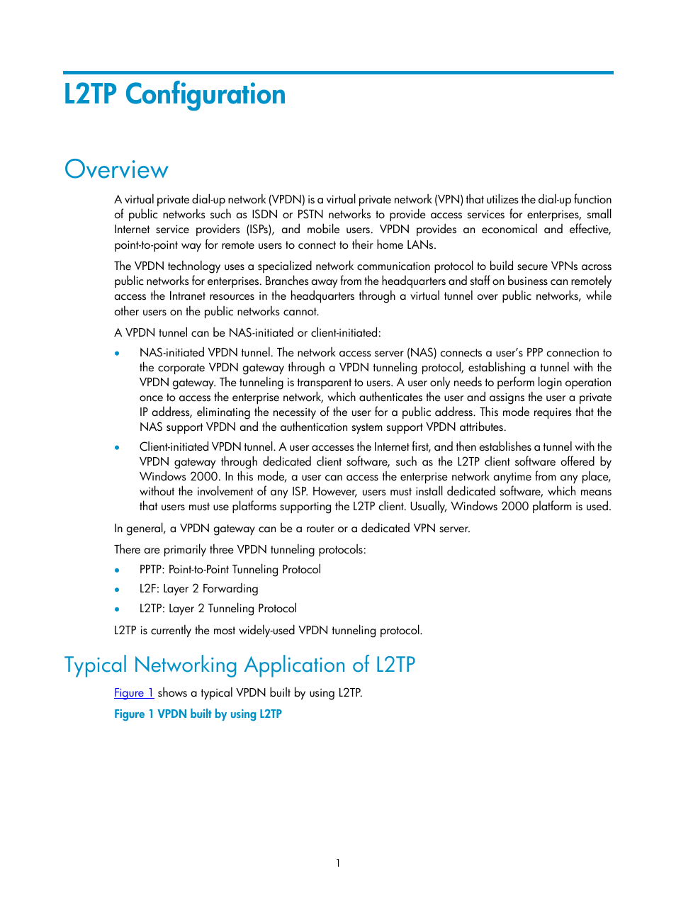 L2tp configuration, Overview, Typical networking application of l2tp | H3C Technologies H3C SecPath F1000-E User Manual | Page 809 / 938