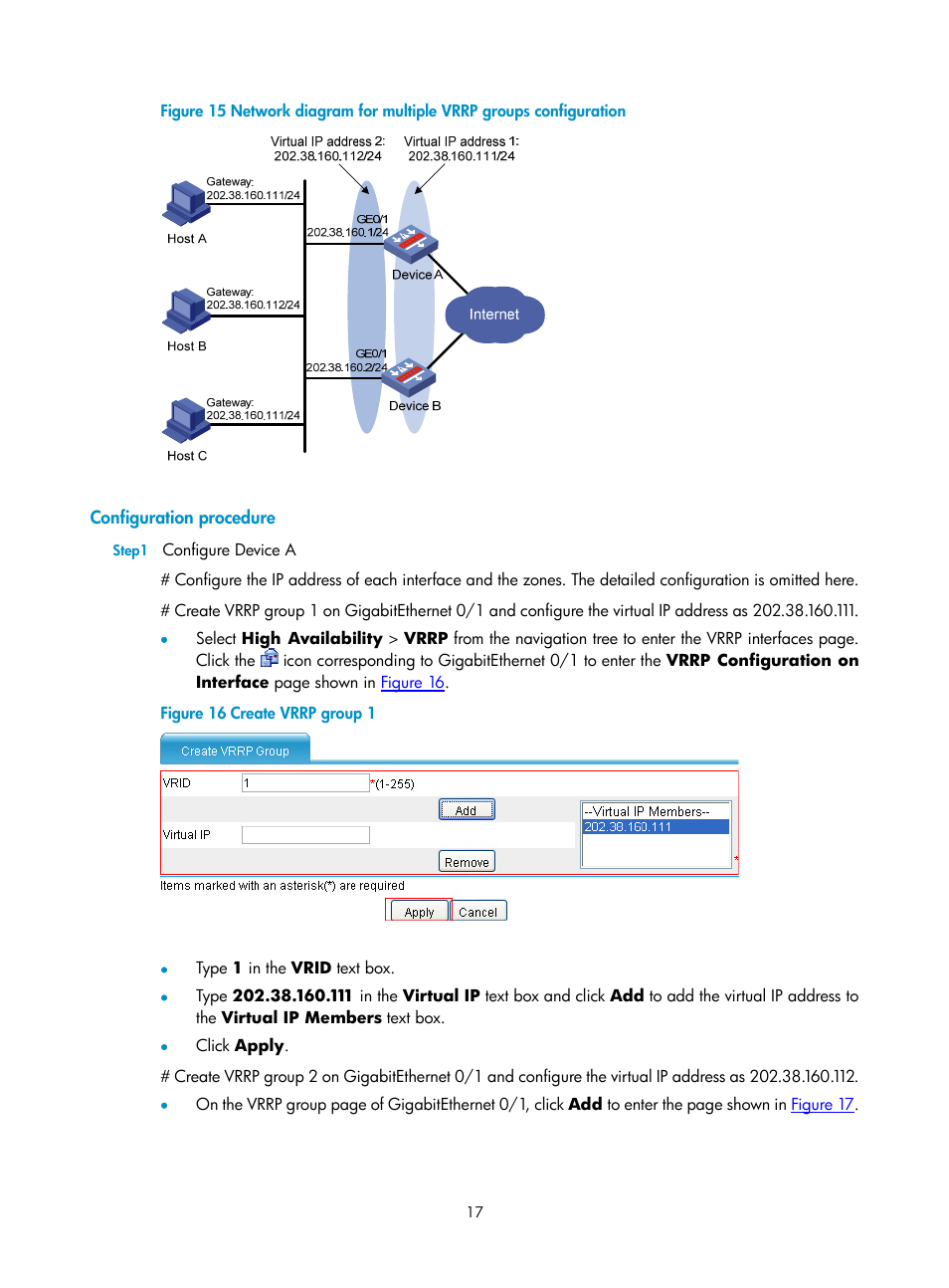 Configuration procedure | H3C Technologies H3C SecPath F1000-E User Manual | Page 846 / 938