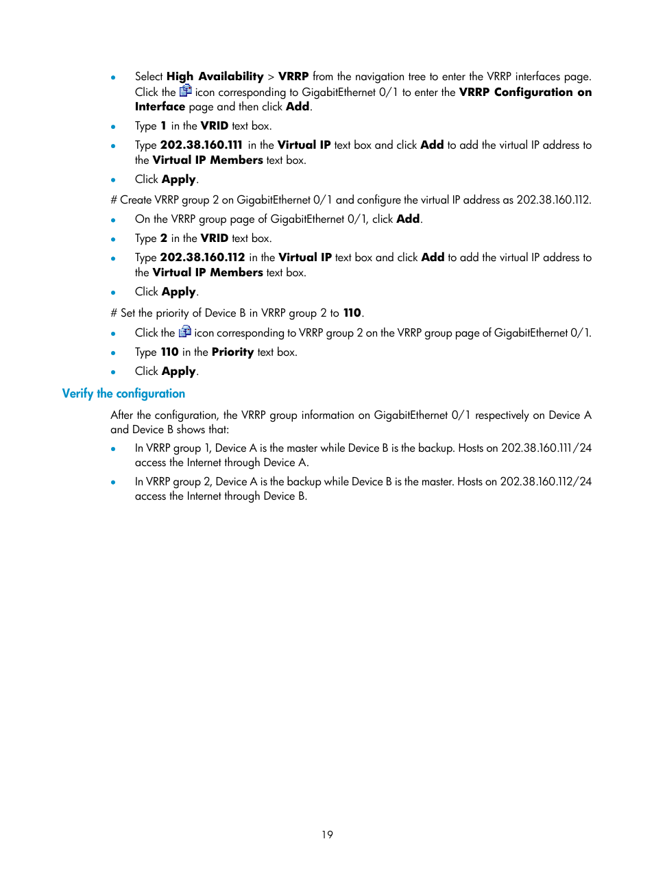 Verify the configuration | H3C Technologies H3C SecPath F1000-E User Manual | Page 848 / 938