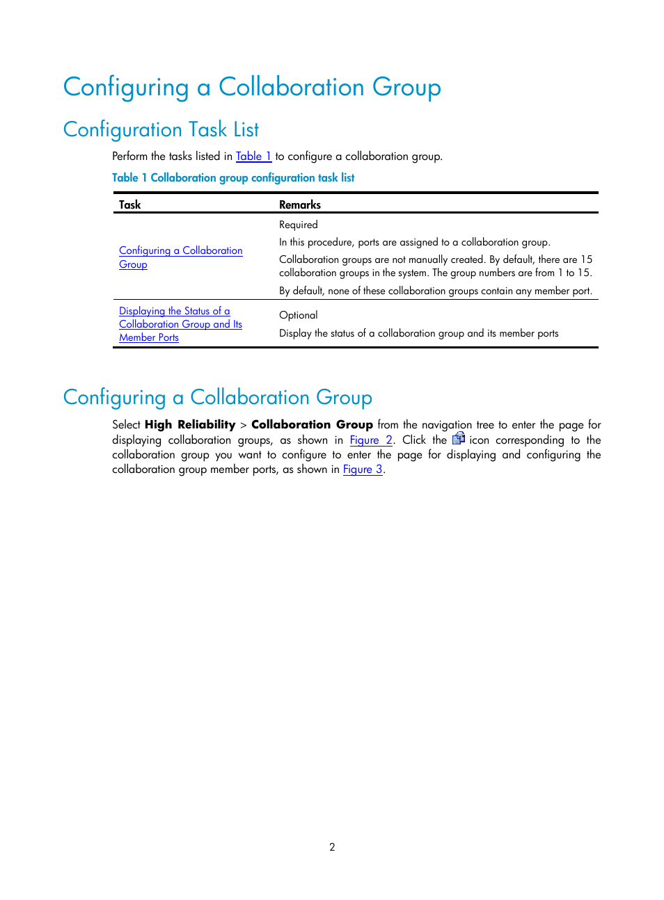 Configuring a collaboration group, Configuration task list | H3C Technologies H3C SecPath F1000-E User Manual | Page 860 / 938