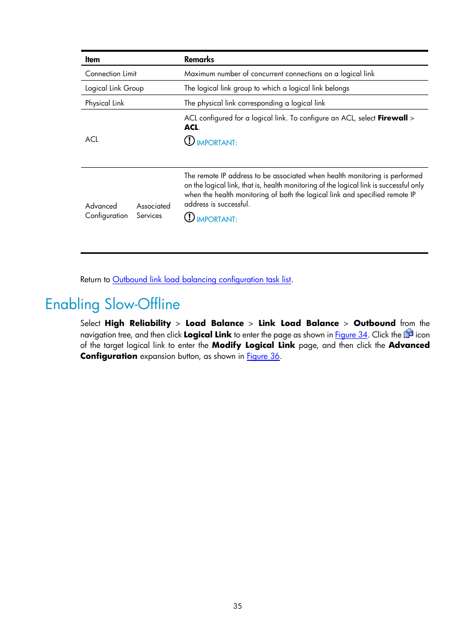 Enabling slow-offline | H3C Technologies H3C SecPath F1000-E User Manual | Page 900 / 938
