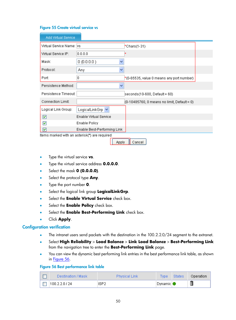Configuration verification, N in, Figure 55 | H3C Technologies H3C SecPath F1000-E User Manual | Page 915 / 938