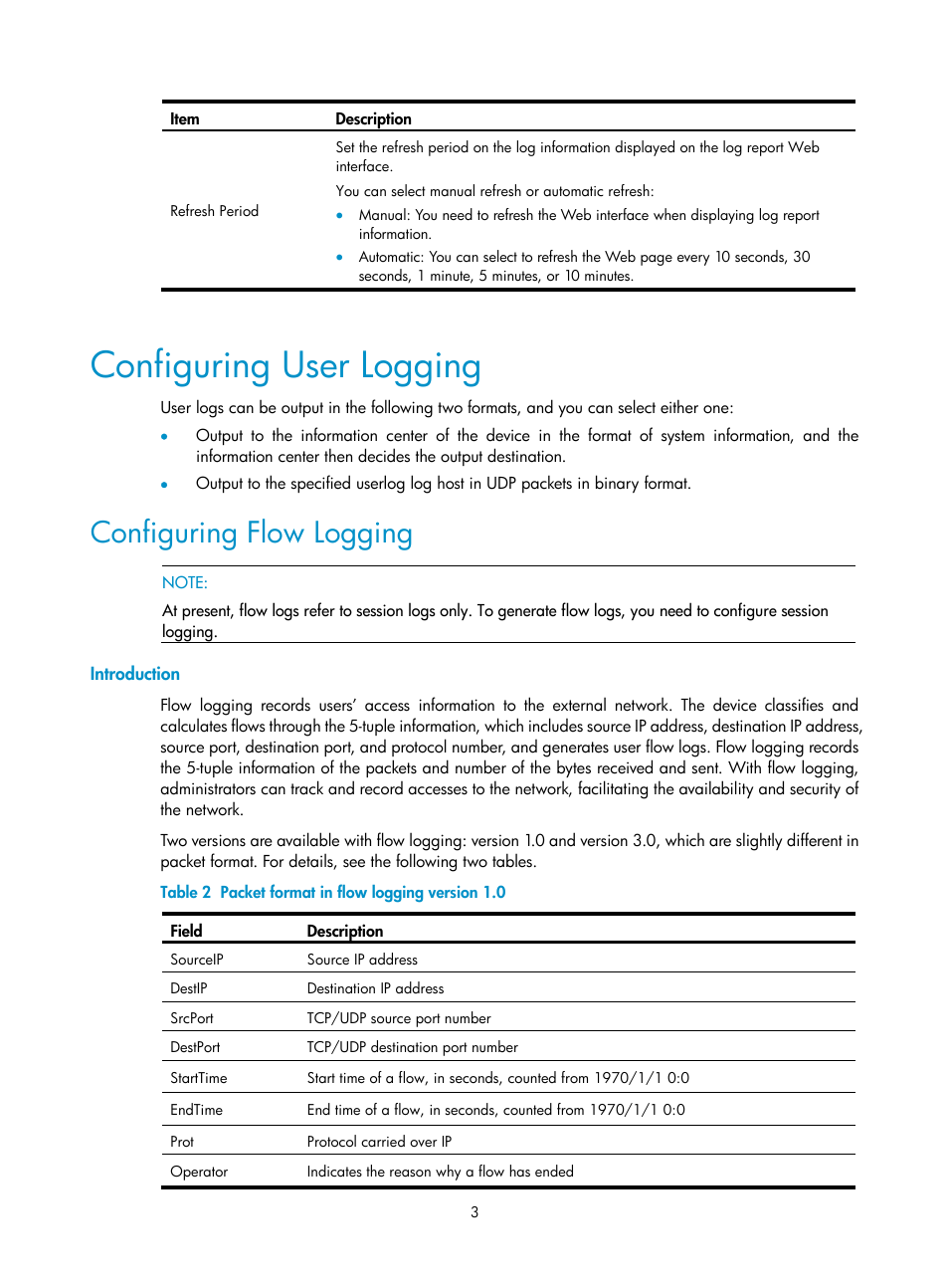 Configuring user logging, Configuring flow logging, Introduction | H3C Technologies H3C SecPath F1000-E User Manual | Page 925 / 938