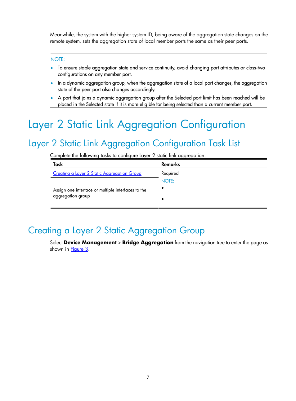 Layer 2 static link aggregation configuration, Creating a layer 2 static aggregation group | H3C Technologies H3C SecPath F1000-E User Manual | Page 97 / 938