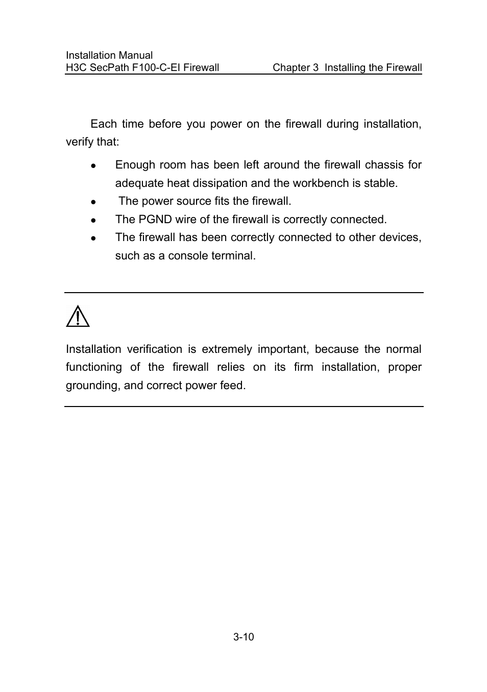 6 verifying installation, 6 verifying installation -10 | H3C Technologies H3C SecPath F100-C-EI User Manual | Page 39 / 79