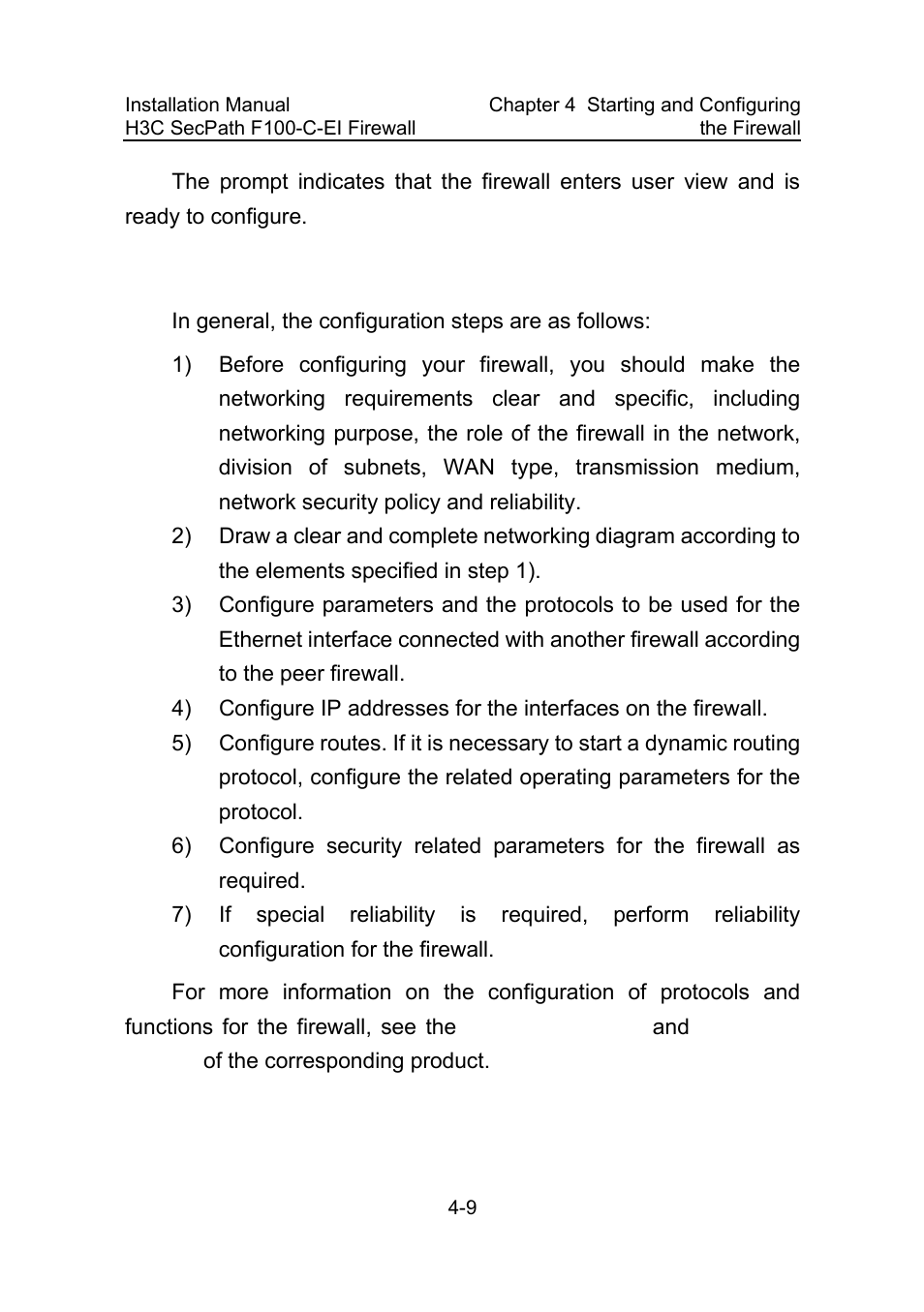 4 configuration outlines, 4 configuration outlines -9 | H3C Technologies H3C SecPath F100-C-EI User Manual | Page 48 / 79