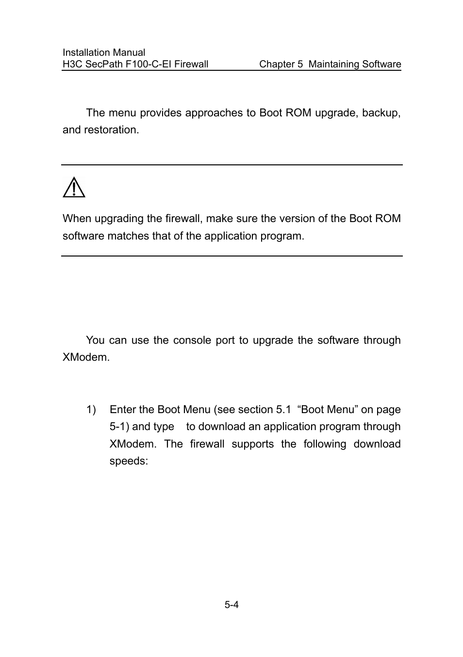 1 upgrading the application program, 1 upgrading the application program -4 | H3C Technologies H3C SecPath F100-C-EI User Manual | Page 54 / 79