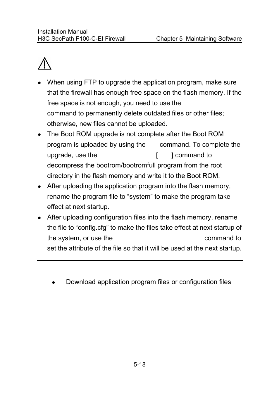 Caution | H3C Technologies H3C SecPath F100-C-EI User Manual | Page 68 / 79