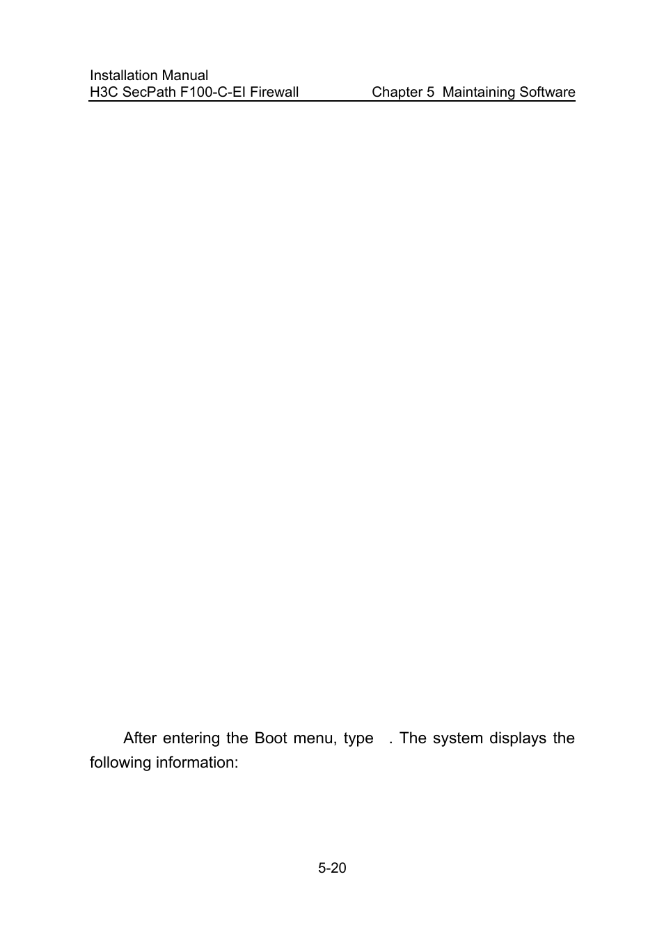Ii. display all files using cli, 2 deleting a file, I. delete a file using the boot menu | 2 deleting a file -20 | H3C Technologies H3C SecPath F100-C-EI User Manual | Page 70 / 79