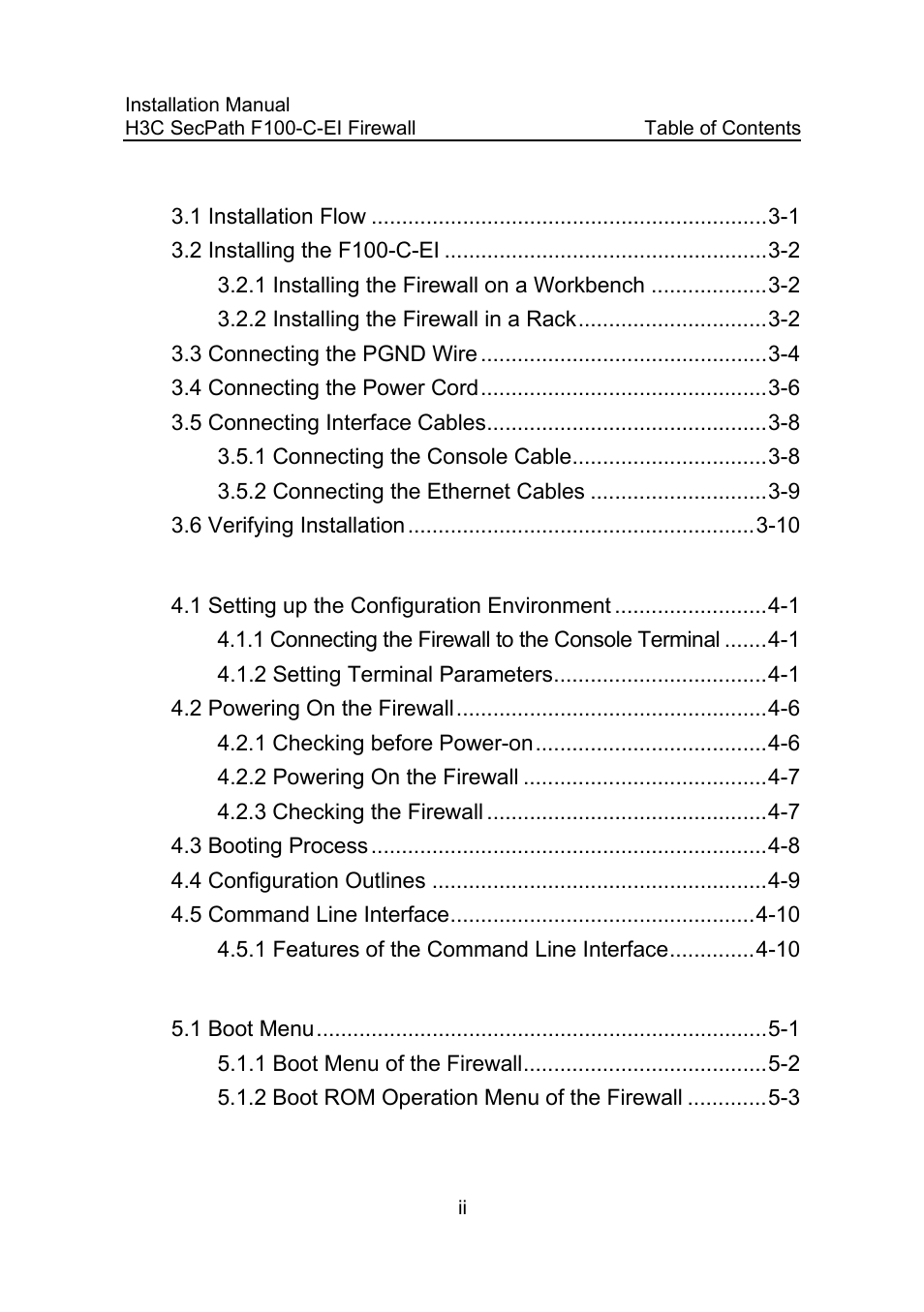H3C Technologies H3C SecPath F100-C-EI User Manual | Page 8 / 79