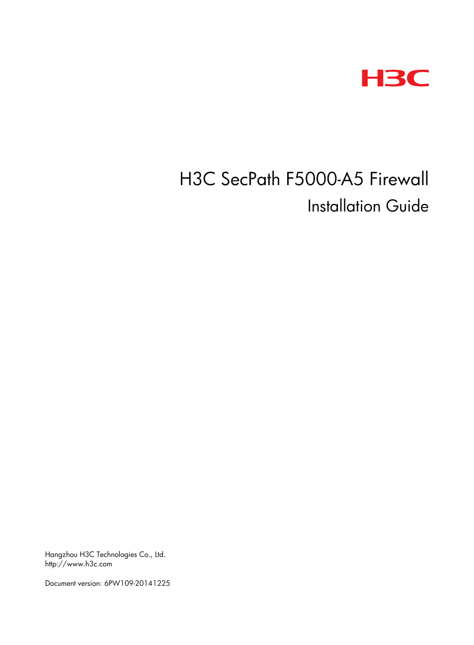 H3C Technologies H3C SecPath F5000-A5 Firewall User Manual | 121 pages