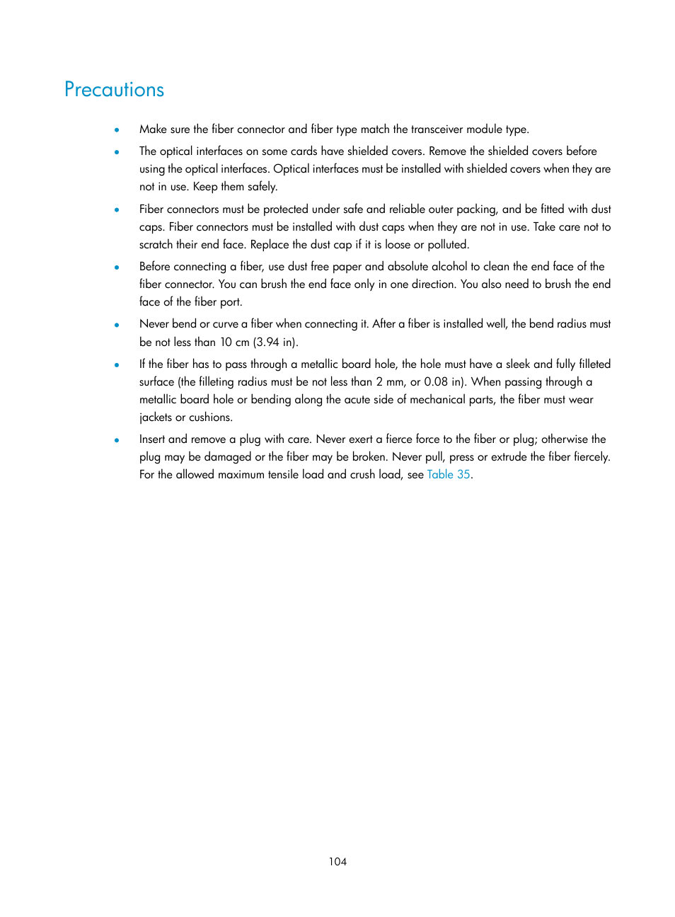 Precautions | H3C Technologies H3C SecPath F5000-A5 Firewall User Manual | Page 114 / 121