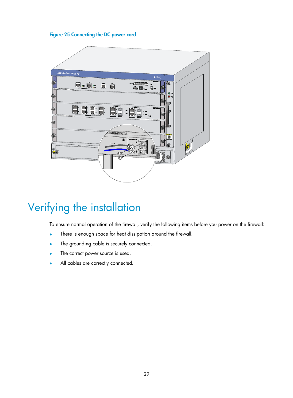 Verifying the installation | H3C Technologies H3C SecPath F5000-A5 Firewall User Manual | Page 39 / 121