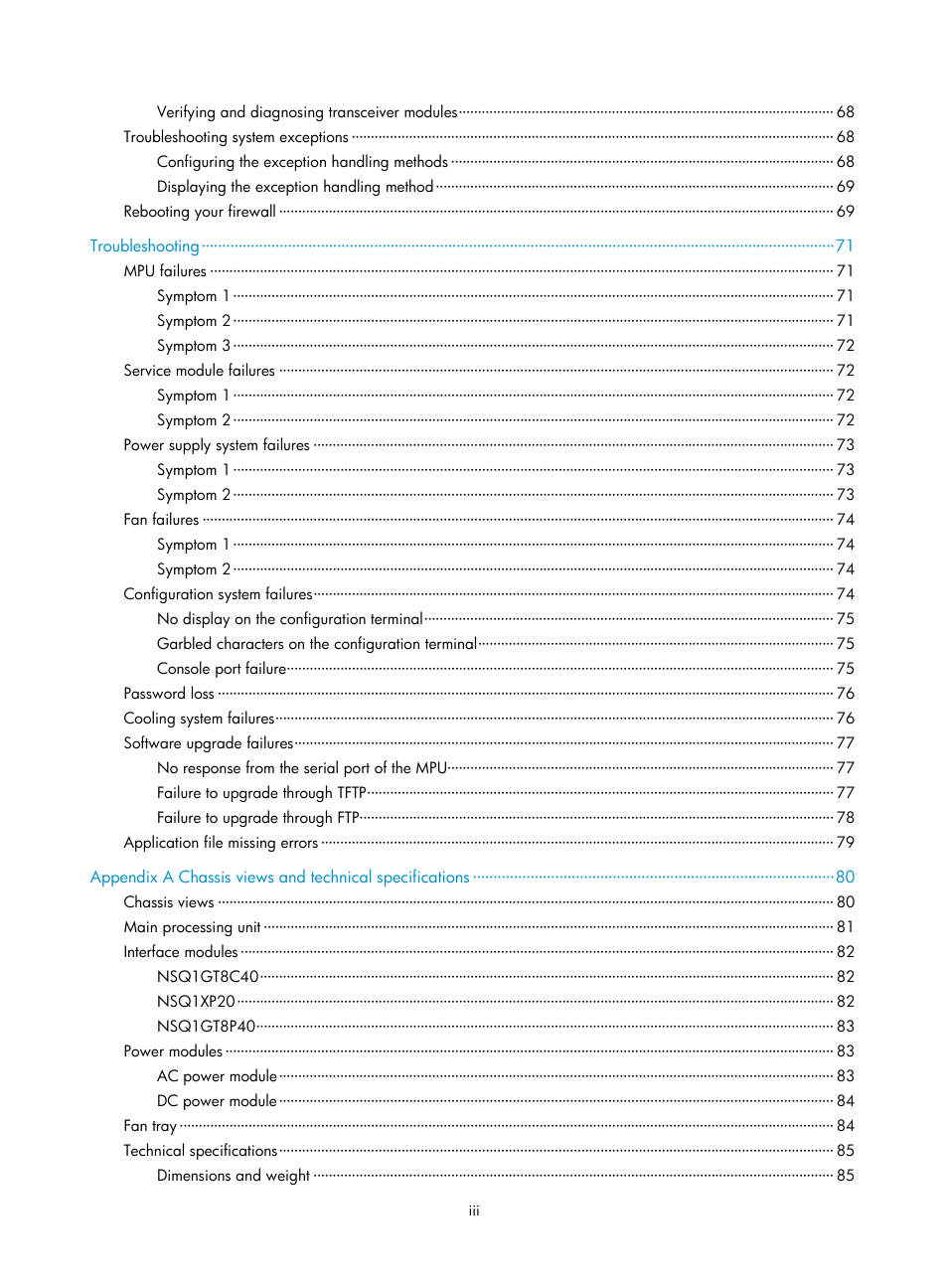 H3C Technologies H3C SecPath F5000-A5 Firewall User Manual | Page 9 / 121