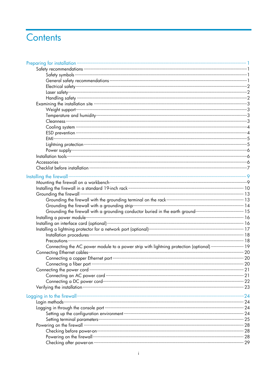 H3C Technologies H3C SecPath F5000-S Firewall User Manual | Page 7 / 86