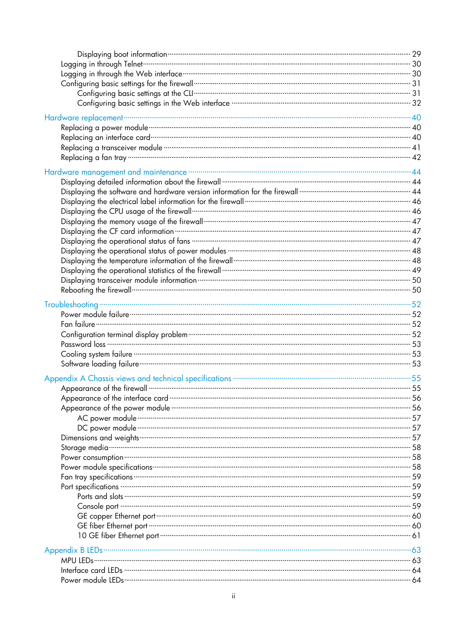 H3C Technologies H3C SecPath F5000-S Firewall User Manual | Page 8 / 86