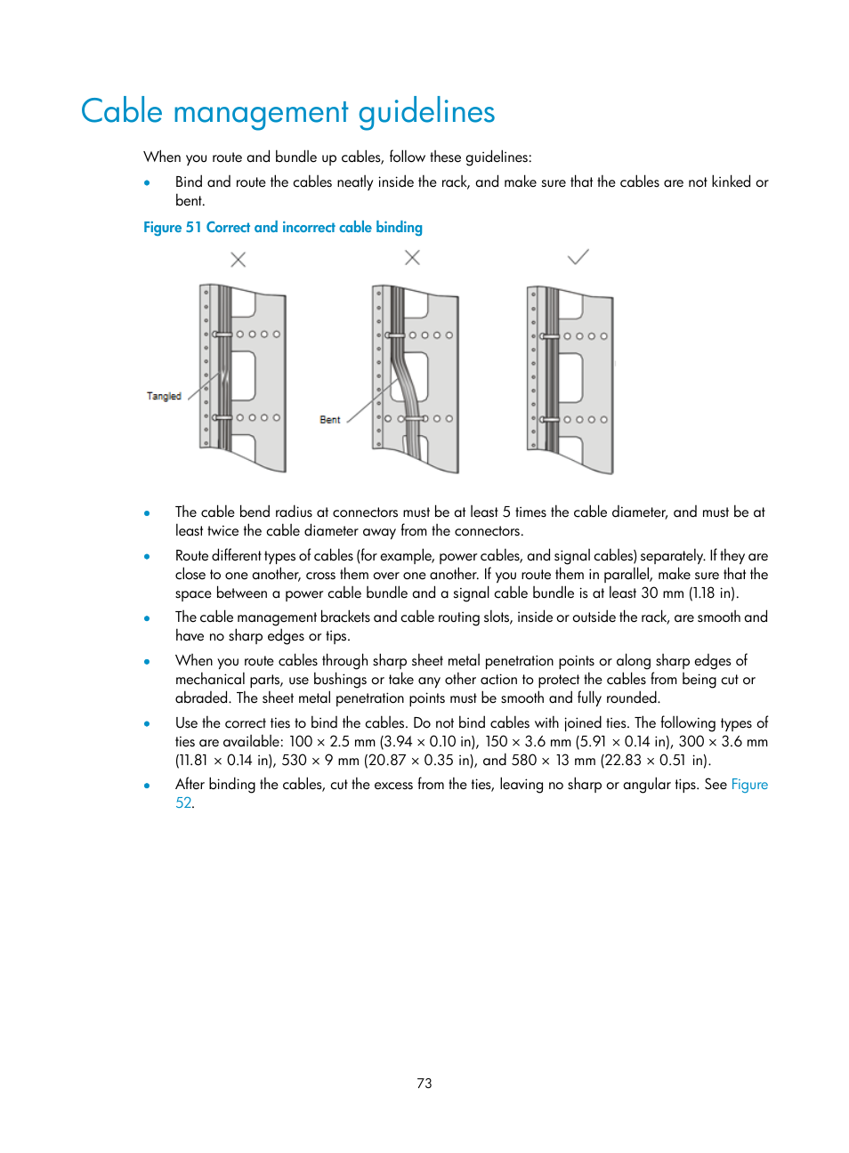 Cable management guidelines | H3C Technologies H3C SecPath F5000-S Firewall User Manual | Page 82 / 86