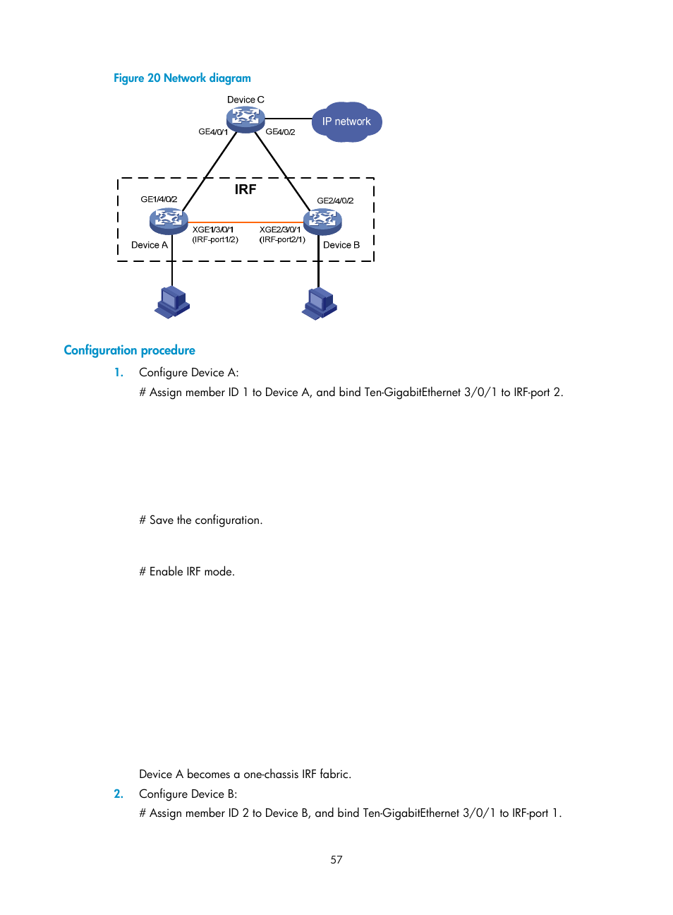 Configuration procedure | H3C Technologies H3C SecPath F5020 User Manual | Page 66 / 82