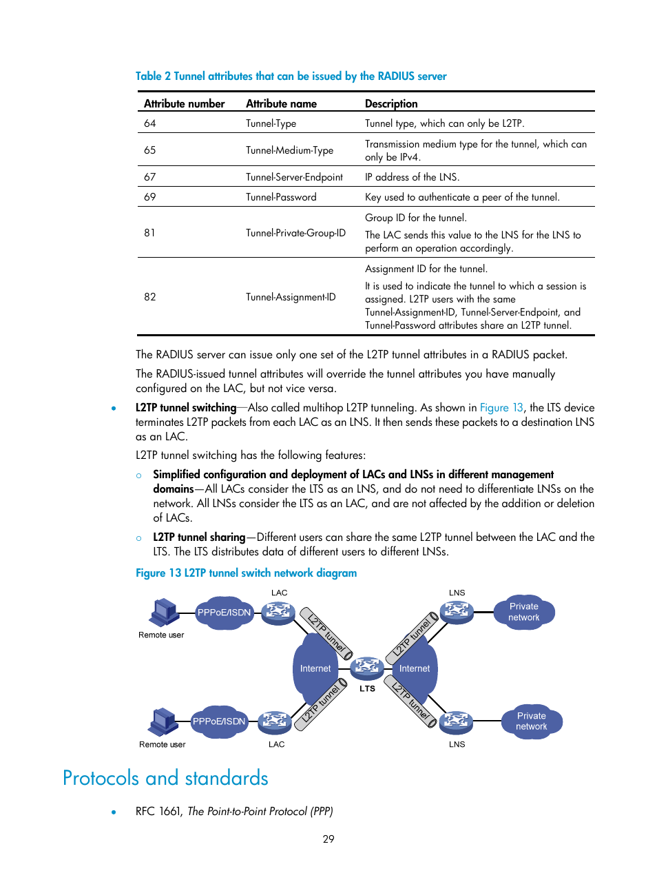 Protocols and standards | H3C Technologies H3C SecPath F5020 User Manual | Page 37 / 56