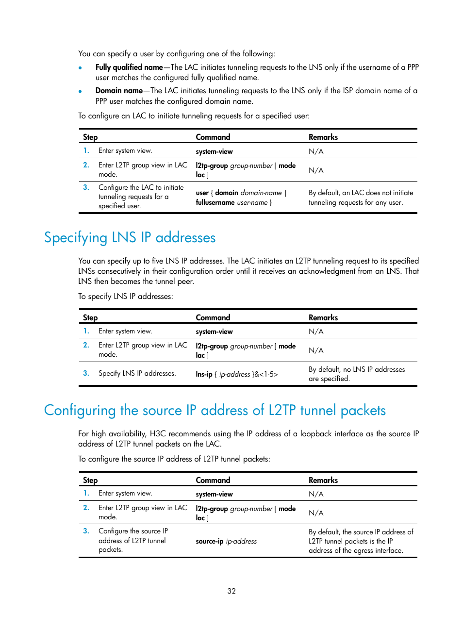 Specifying lns ip addresses, Nal) | H3C Technologies H3C SecPath F5020 User Manual | Page 40 / 56