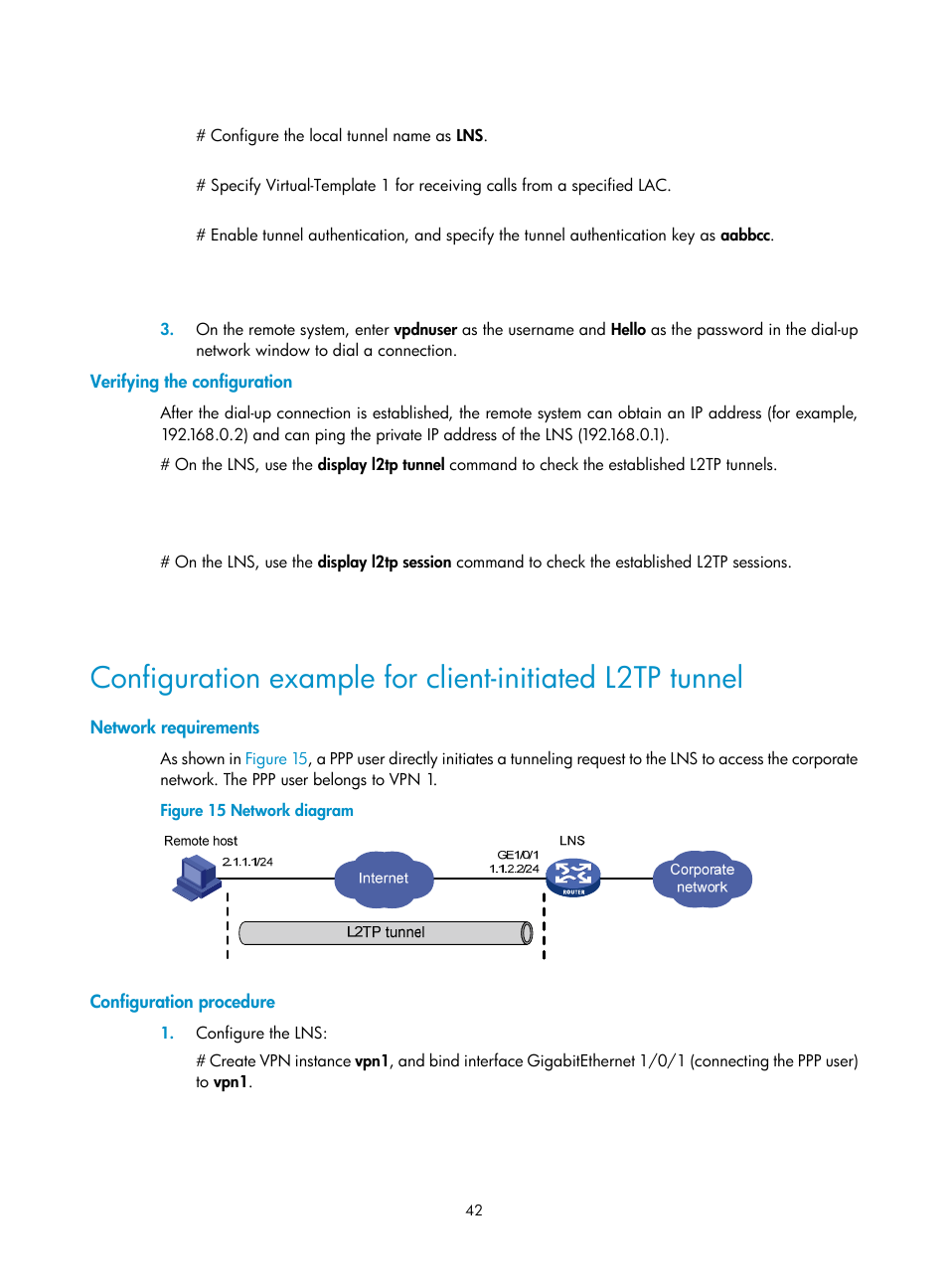 Verifying the configuration, Network requirements, Configuration procedure | H3C Technologies H3C SecPath F5020 User Manual | Page 50 / 56