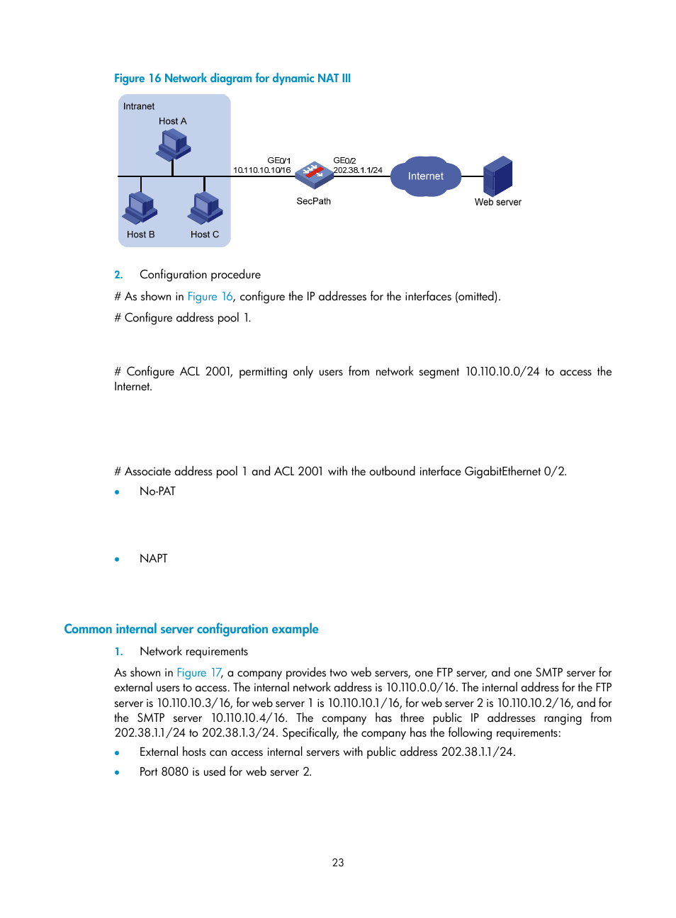 Common internal server configuration example | H3C Technologies H3C SecBlade FW Cards User Manual | Page 30 / 45