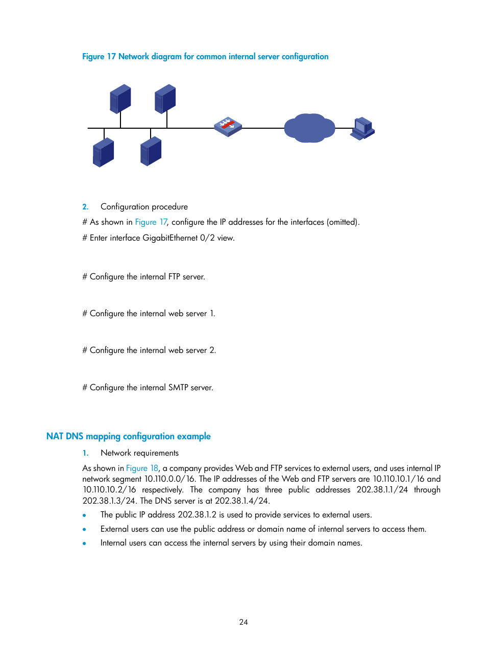 Nat dns mapping configuration example | H3C Technologies H3C SecBlade FW Cards User Manual | Page 31 / 45