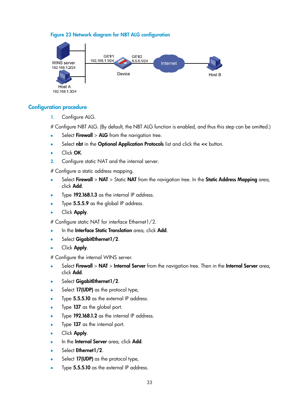 Configuration procedure | H3C Technologies H3C SecBlade FW Cards User Manual | Page 40 / 45