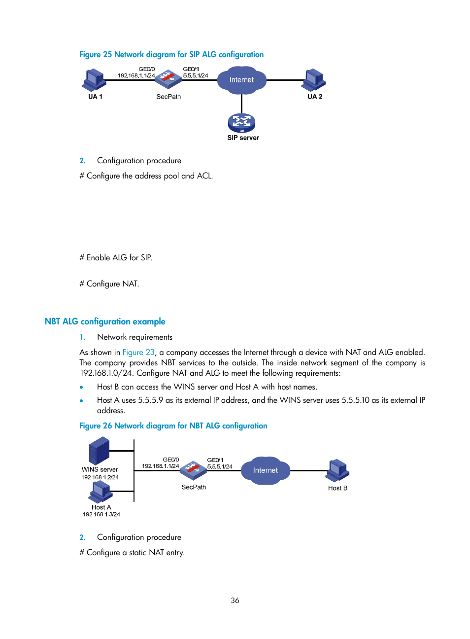 Nbt alg configuration example | H3C Technologies H3C SecBlade FW Cards User Manual | Page 43 / 45