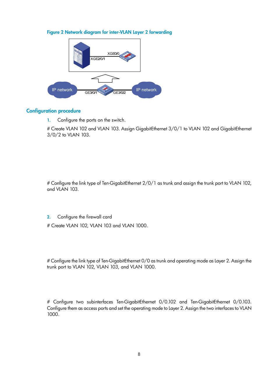 Configuration procedure | H3C Technologies H3C SecBlade FW Cards User Manual | Page 9 / 16