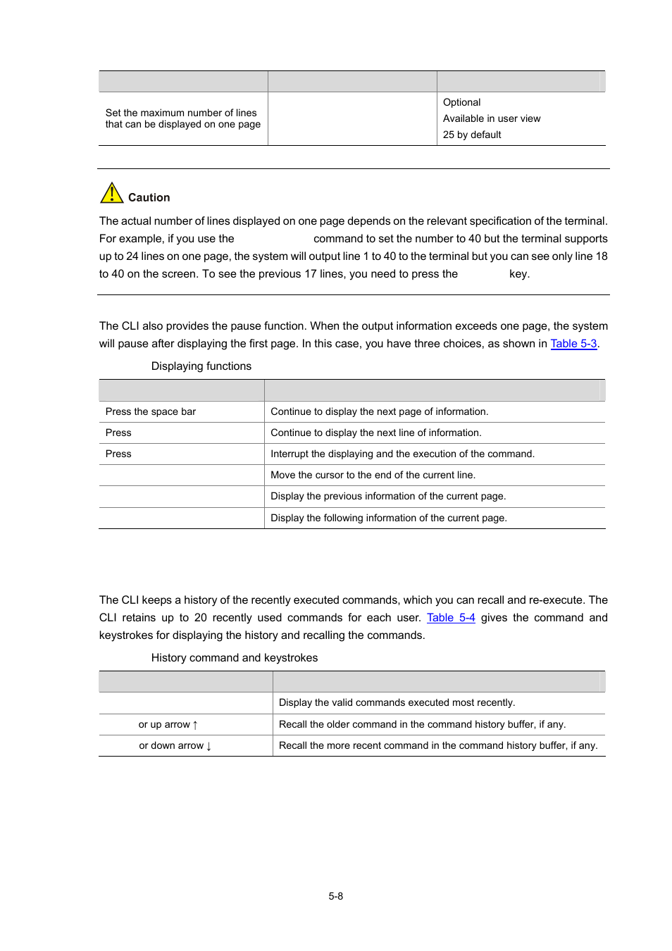 Command history functions | H3C Technologies H3C SecBlade IPS Cards User Manual | Page 27 / 31