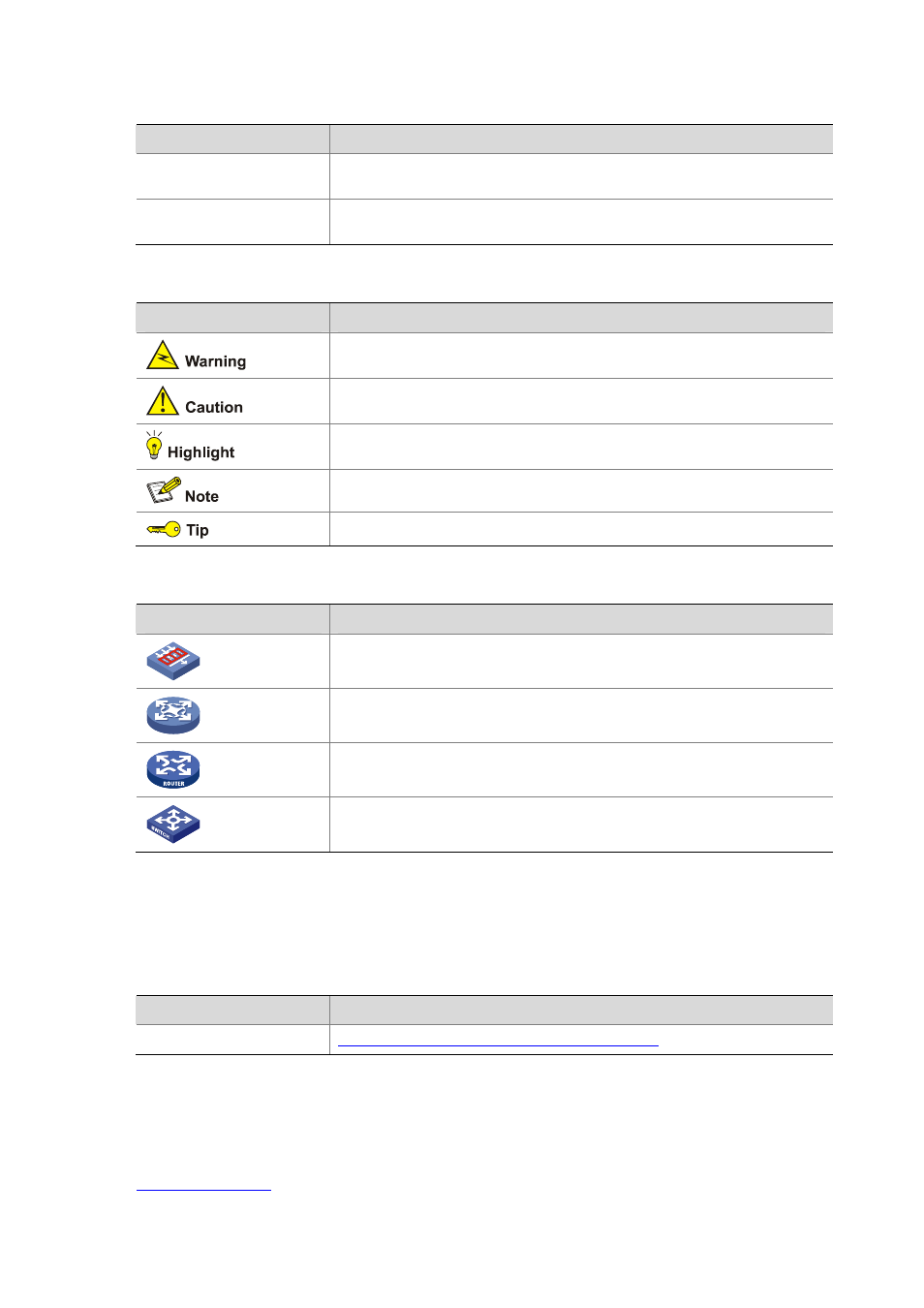 Gui conventions, Symbols, Obtaining documentation | H3C Technologies H3C SecBlade IPS Cards User Manual | Page 4 / 31