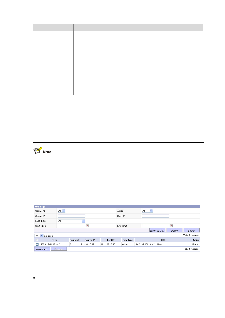 Url logs, Category-based url filtering not supported | H3C Technologies H3C SecBlade IPS Cards User Manual | Page 107 / 219