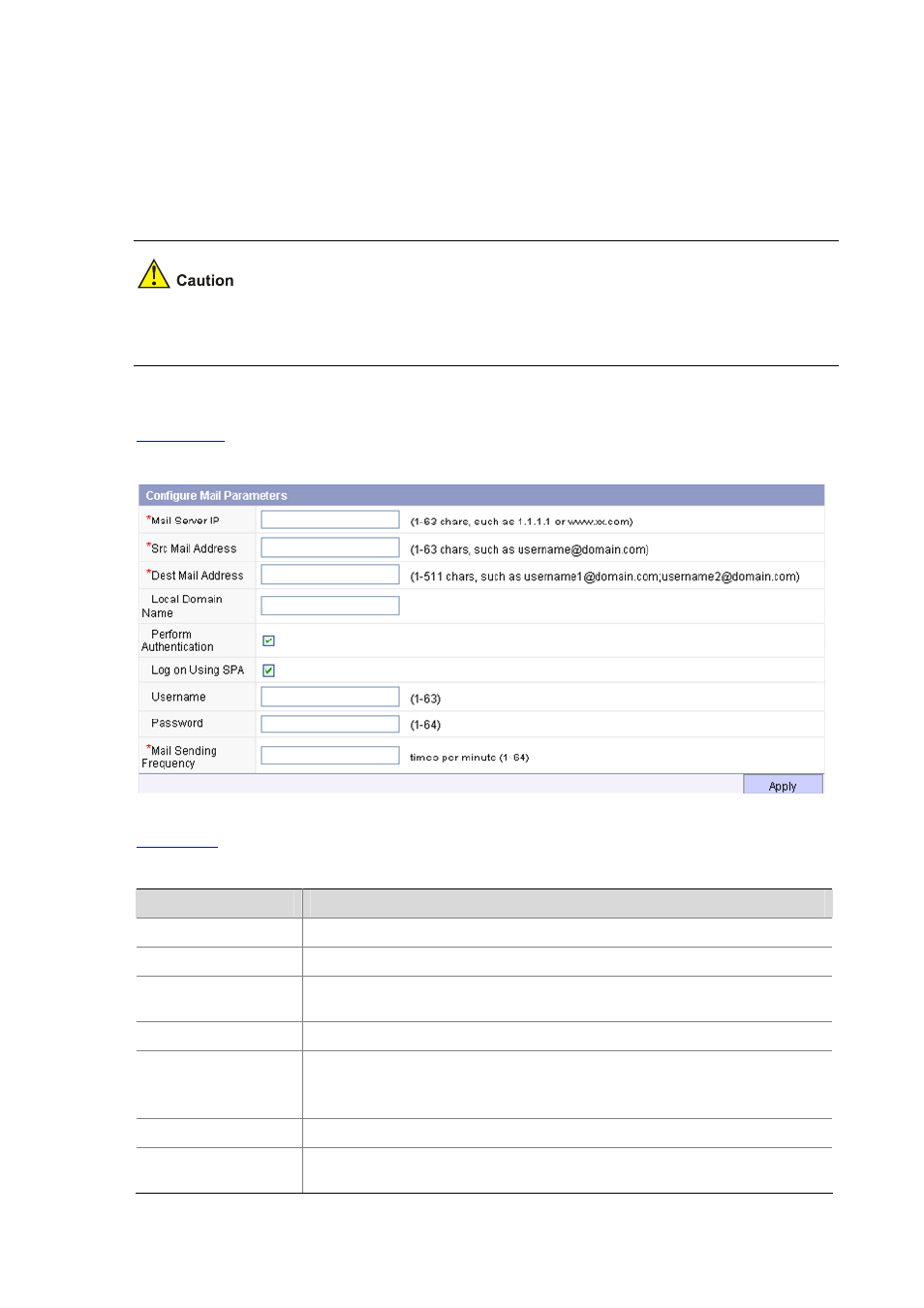 Configuring email parameters | H3C Technologies H3C SecBlade IPS Cards User Manual | Page 112 / 219