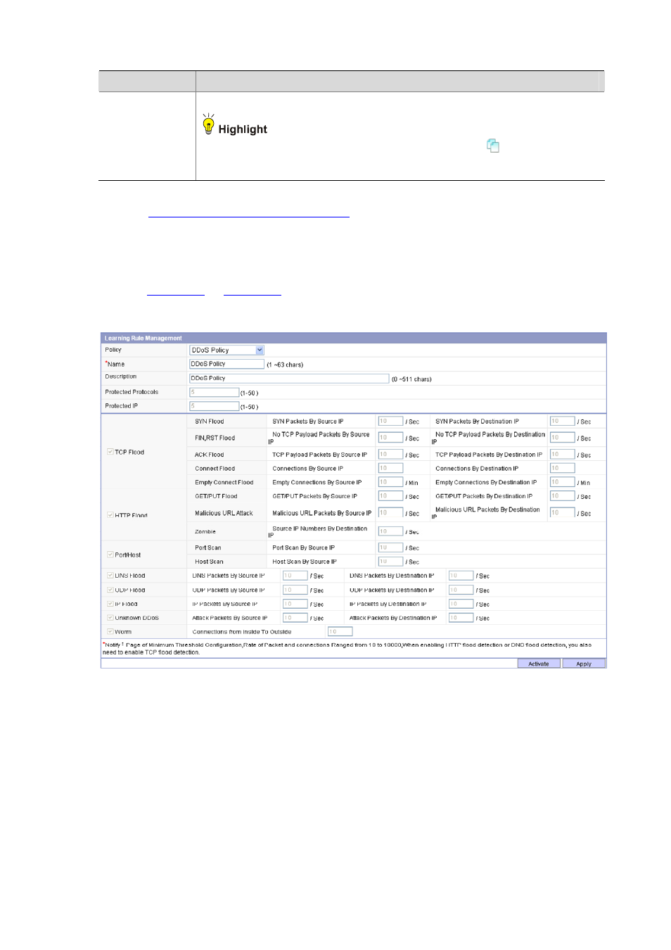 Configuring learning rules | H3C Technologies H3C SecBlade IPS Cards User Manual | Page 163 / 219