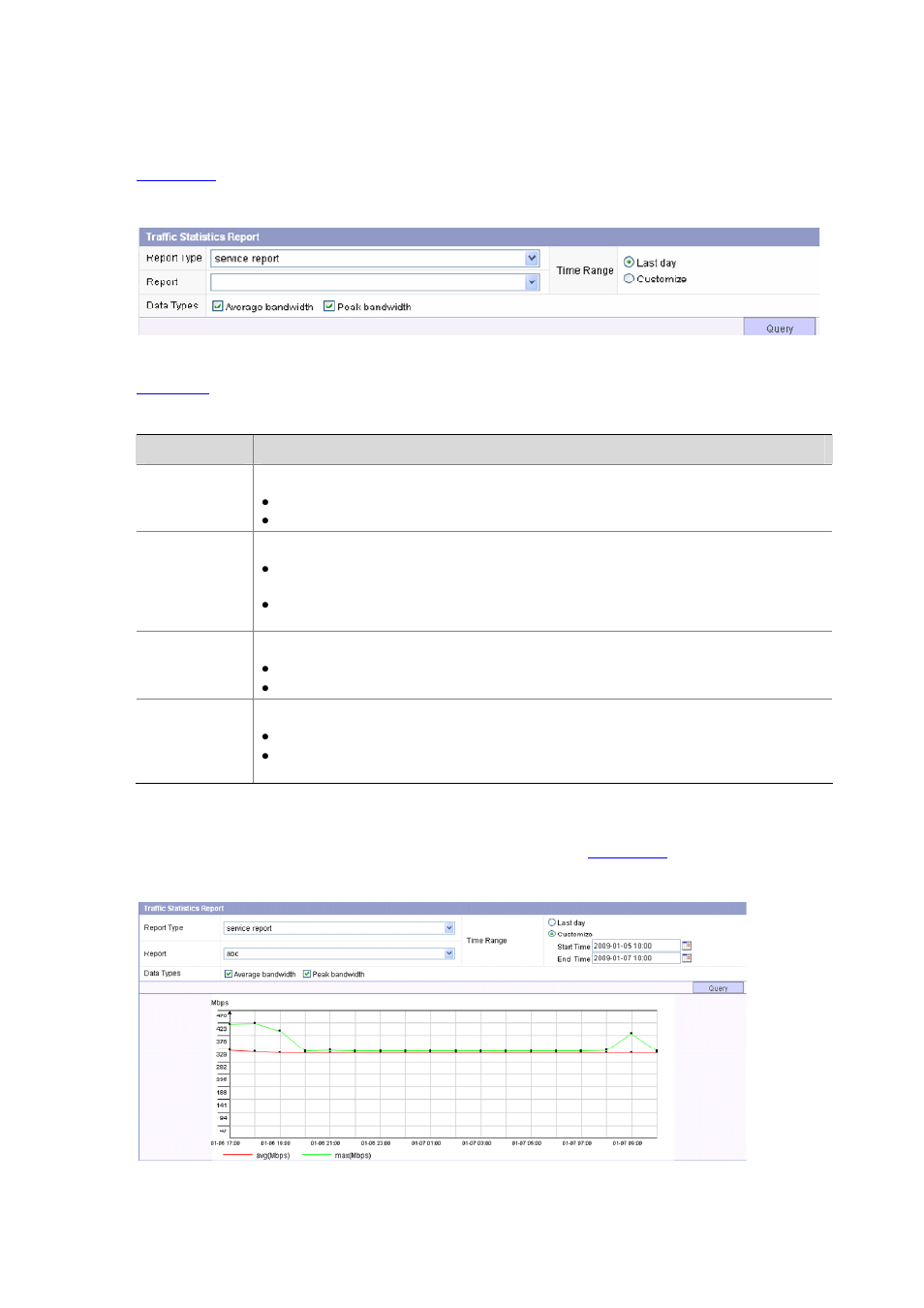 Querying the traffic statistics reports | H3C Technologies H3C SecBlade IPS Cards User Manual | Page 207 / 219